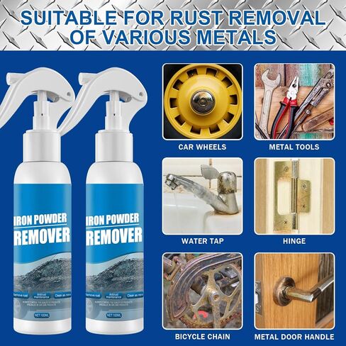 بخاخ مزيل صدأ السيارة من رايهونج، مزيل مسحوق الحديد - مزيل الصدأ متعدد الأغراض، بخاخ مزيل فوري للصدأ، مزيل الصدأ لتنظيف السيارة للأجزاء المعدنية - 100 مل in Kuwait