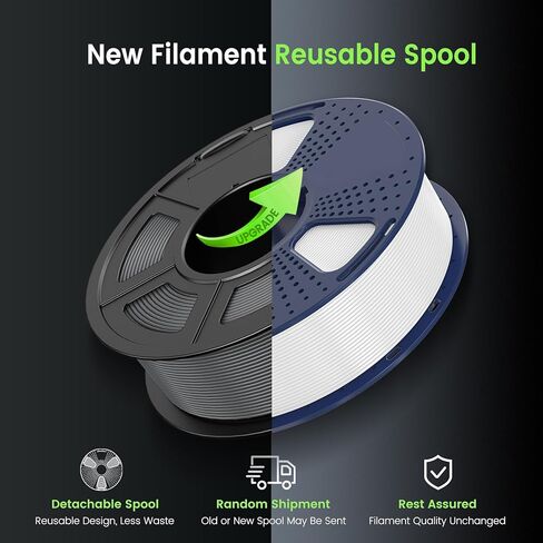 SUNLU خيوط طابعة ثلاثية الأبعاد PLA Plus 1.75 مم، 2 كجم (4.4 رطل) بكرة كبيرة PLA + خيوط للمشروع الكبير، دقة الأبعاد +/- 0.02 مم، خيوط ملفوفة بدقة، تناسب معظم طابعات FDM، عبوة 2 كجم-1، أسود in Kuwait