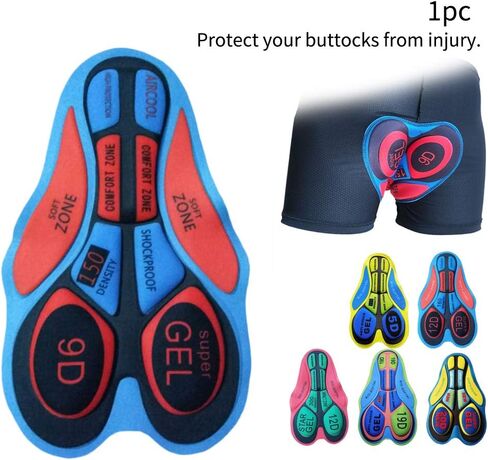 Soft Seat Pad, Silicone Cycling Shorts Gel Pad with Shockproof Cushion, 9D Cycling Cushion, MTB Bike Seat Bicycle Underwear Pads Cycling Shorts Riding Base,Breathable in Saudi Arabia