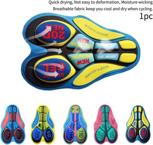 Soft Seat Pad, Silicone Cycling Shorts Gel Pad with Shockproof Cushion, 9D Cycling Cushion, MTB Bike Seat Bicycle Underwear Pads Cycling Shorts Riding Base,Breathable in Saudi Arabia