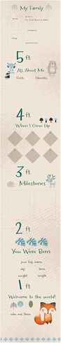 C.R. Gibson Forest Friends Vinyl Baby Growth Chart for Walls, 8" x 72", Multicolor in Saudi Arabia