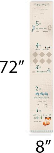 C.R. Gibson Forest Friends Vinyl Baby Growth Chart for Walls, 8" x 72", Multicolor in Saudi Arabia