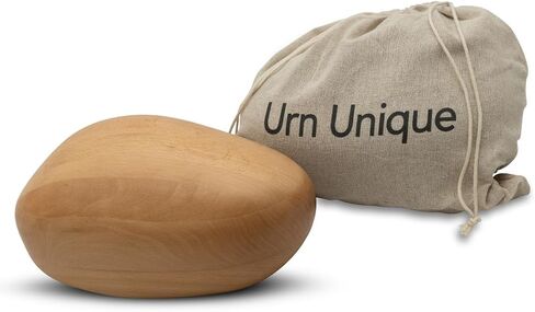 Urn Unique-River Stone Wood Urn for Human Ashes-Urn for Pet Ashes-Memorial Keepsake Urn for Ashes-Small Urn-55 lbs of Cremation Urn Weight in Saudi Arabia