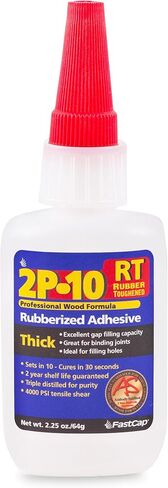 FastCap 2P-10 - Thick (RT-Rubber-toughened) – Industrial Strength Heavy-Duty Super Glue - CA (Cyanoacrylate Adhesive) - 2.25 oz/64g. Superior Shock Resistant. Activator Sold Separately (2-Bottles) in Saudi Arabia