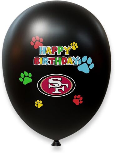 مجموعة حفلات عيد ميلاد الكلاب NFL SAN Francisco 49ERS مكونة من 8 قطع مع 1 باندانا كرة قدم صغيرة/متوسطة، 1 لعبة كعكة عيد ميلاد و6 بالونات عيد ميلاد، مجموعة عيد ميلاد للكلاب، زي، ملحقات حفلات الكلاب الممتعة in Saudi Arabia