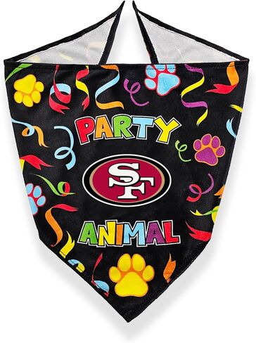 مجموعة حفلات عيد ميلاد الكلاب NFL SAN Francisco 49ERS مكونة من 8 قطع مع 1 باندانا كرة قدم صغيرة/متوسطة، 1 لعبة كعكة عيد ميلاد و6 بالونات عيد ميلاد، مجموعة عيد ميلاد للكلاب، زي، ملحقات حفلات الكلاب الممتعة in Saudi Arabia