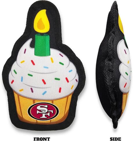 مجموعة حفلات عيد ميلاد الكلاب NFL SAN Francisco 49ERS مكونة من 8 قطع مع 1 باندانا كرة قدم صغيرة/متوسطة، 1 لعبة كعكة عيد ميلاد و6 بالونات عيد ميلاد، مجموعة عيد ميلاد للكلاب، زي، ملحقات حفلات الكلاب الممتعة in Saudi Arabia