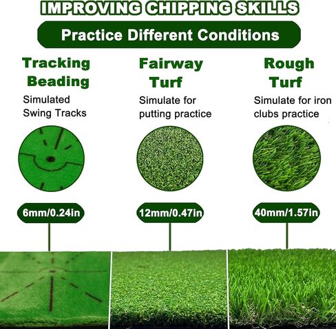 Golf Training Mat Impact Swing Hitting Practice Board w/Heavy Duty Rubber Base, Versatile Replaceable Surface, Outdoor/Indoor Training Aid for Swing Path Feedback in Saudi Arabia