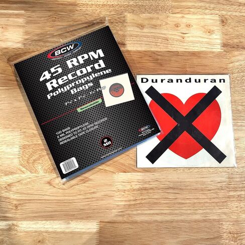 BCW Resealable 7-Inch Vinyl Record Bags - 100 Pack | Archival Safe Polypropylene Sleeves for Single LPs | Acid-Free with Resealable Strip & Flap Record Bag | 45 RPM Record Protective Bags in Saudi Arabia