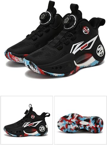 VITUOFLY Kids Basketball Shoes Boys Air Cushion Sneakers Girls Mid Top School Training Shoes Non-Slip Outdoor Sports Shoes Comfortable Boys Running Shoes Durable Little Kid/Big Kid in Kuwait