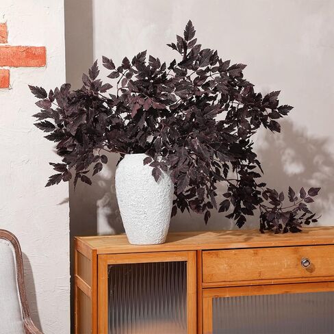 Lyrow 4 Pack Artificial Cimicifuga Plant Leaf Spray Faux Plum Cimicifuga Ramosa Leaf Branch Fall Cimicifuga Stems for Home Vase Table Wedding Farmhouse Mantel Harvest Decor (19.5 Inches,31 Inches) in Saudi Arabia
