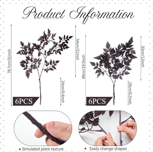 Lyrow 4 Pack Artificial Cimicifuga Plant Leaf Spray Faux Plum Cimicifuga Ramosa Leaf Branch Fall Cimicifuga Stems for Home Vase Table Wedding Farmhouse Mantel Harvest Decor (19.5 Inches,31 Inches) in Saudi Arabia