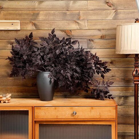 Lyrow 4 Pack Artificial Cimicifuga Plant Leaf Spray Faux Plum Cimicifuga Ramosa Leaf Branch Fall Cimicifuga Stems for Home Vase Table Wedding Farmhouse Mantel Harvest Decor (19.5 Inches,31 Inches) in Saudi Arabia