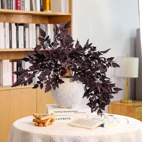 Lyrow 4 Pack Artificial Cimicifuga Plant Leaf Spray Faux Plum Cimicifuga Ramosa Leaf Branch Fall Cimicifuga Stems for Home Vase Table Wedding Farmhouse Mantel Harvest Decor (19.5 Inches,31 Inches) in Saudi Arabia