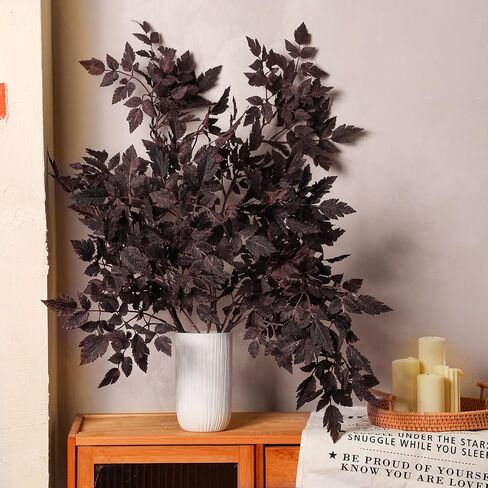 Lyrow 4 Pack Artificial Cimicifuga Plant Leaf Spray Faux Plum Cimicifuga Ramosa Leaf Branch Fall Cimicifuga Stems for Home Vase Table Wedding Farmhouse Mantel Harvest Decor (19.5 Inches,31 Inches) in Saudi Arabia