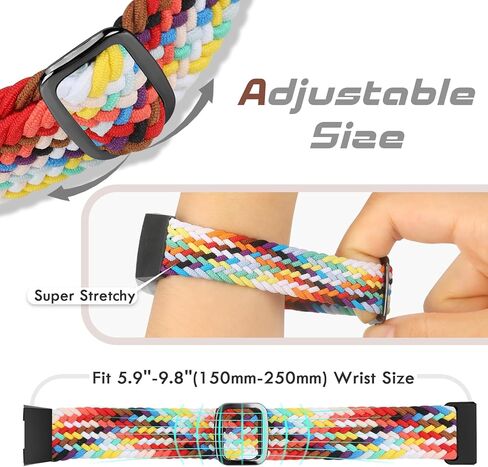 سوار مضفر متوافق مع Fitbit Charge 4/Charge 3 Bands للنساء والرجال، سوار معصم بديل من النايلون الرياضي المرن القابل للتعديل لـ Fitbit Charge 4/Charge 3/SE، 3 قطع in Kuwait