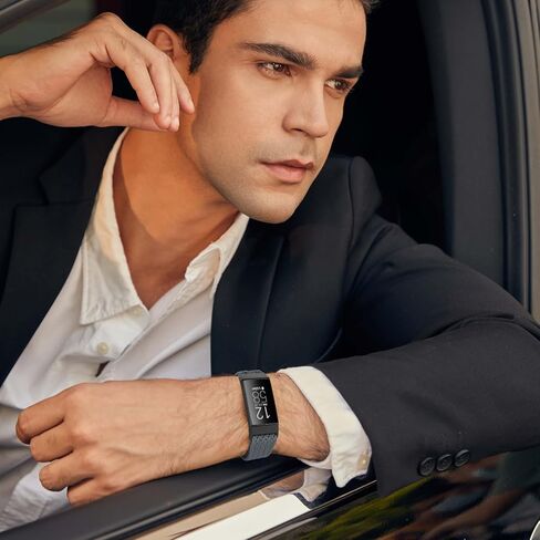 سوار مضفر متوافق مع Fitbit Charge 4/Charge 3 Bands للنساء والرجال، سوار معصم بديل من النايلون الرياضي المرن القابل للتعديل لـ Fitbit Charge 4/Charge 3/SE، 3 قطع in Kuwait