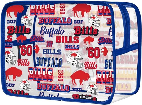 FOCO NFL Unisex-Adult NFL Team Logo Repeat Retro Print Clear Cosmetic Bag in Saudi Arabia
