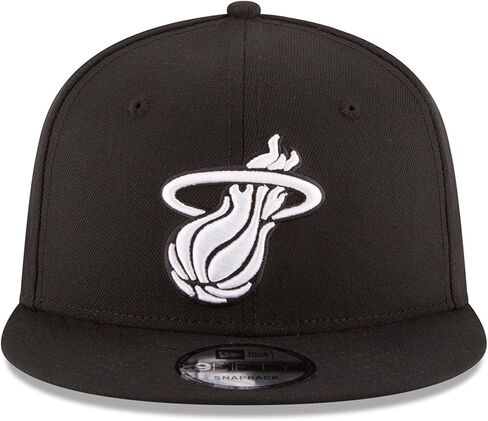 New Era NBA Miami Heat Men's 9Fifty Snapback Cap, One Size, Black in Saudi Arabia