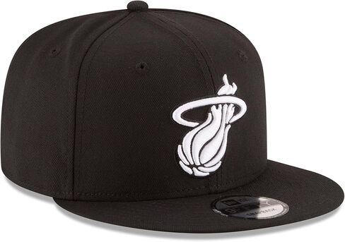 New Era NBA Miami Heat Men's 9Fifty Snapback Cap, One Size, Black in Saudi Arabia