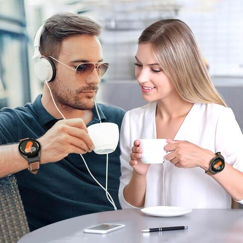 حزام TRUMiRR بنقرة واحدة لساعة Galaxy Watch 6 Classic 47mm 43mm / Watch 6 44mm 40mm، حزام ساعة جلدي موصل بزر بدون فجوة لساعة Samsung Galaxy Watch 5/5 Pro / 4/4 Classic in Kuwait