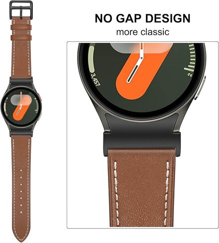 حزام TRUMiRR بنقرة واحدة لساعة Galaxy Watch 6 Classic 47mm 43mm / Watch 6 44mm 40mm، حزام ساعة جلدي موصل بزر بدون فجوة لساعة Samsung Galaxy Watch 5/5 Pro / 4/4 Classic in Kuwait