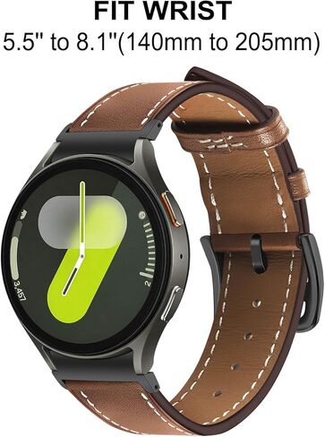 حزام TRUMiRR بنقرة واحدة لساعة Galaxy Watch 6 Classic 47mm 43mm / Watch 6 44mm 40mm، حزام ساعة جلدي موصل بزر بدون فجوة لساعة Samsung Galaxy Watch 5/5 Pro / 4/4 Classic in Kuwait