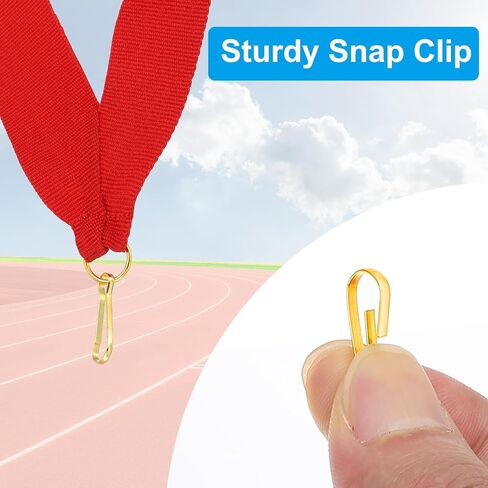 PATIKIL Award Neck Ribbons with Snap Clips, 30 Pcs Polyester Striped Medal Lanyards Ribbon for Competitions Sports Meetings Sports Party, Black Orange in Saudi Arabia