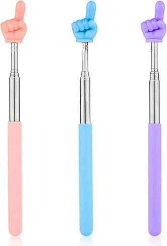 2pcs Retractable Teachers Pointer Sticks, Telescopic Finger Teachers Pointer for Classroom Presentation Whiteboard Extendable Hand Pointing Stick for Teachers Speakers (Blue, Purple) in Saudi Arabia