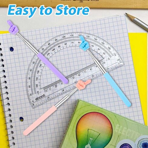 2pcs Retractable Teachers Pointer Sticks, Telescopic Finger Teachers Pointer for Classroom Presentation Whiteboard Extendable Hand Pointing Stick for Teachers Speakers (Blue, Purple) in Saudi Arabia