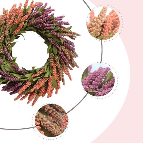 bibelot 20 "إكليل الخريف، أكاليل الخريف القمح للباب الأمامي، إكليل حصاد الحبوب الخريف لعيد الشكر، مزرعة أو غرفة في الداخل، في الهواء الطلق in Kuwait