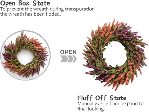 bibelot 20 "إكليل الخريف، أكاليل الخريف القمح للباب الأمامي، إكليل حصاد الحبوب الخريف لعيد الشكر، مزرعة أو غرفة في الداخل، في الهواء الطلق in Kuwait