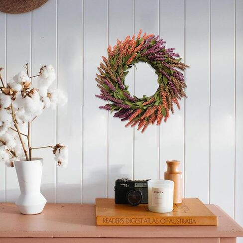 bibelot 20 "إكليل الخريف، أكاليل الخريف القمح للباب الأمامي، إكليل حصاد الحبوب الخريف لعيد الشكر، مزرعة أو غرفة في الداخل، في الهواء الطلق in Kuwait