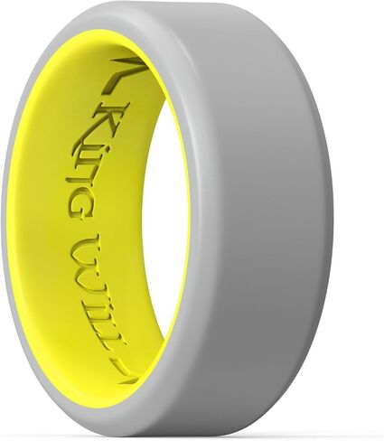 King Will Men's Silicone Wedding Bands, 8mm Comfort Fit with Unique Inner Groove Design, Rubber Engagement Rings for Daily Wear and Activities - 1/4 Variety Multipack in Saudi Arabia