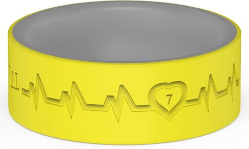 King Will Men's Silicone Wedding Bands, 8mm Comfort Fit with Unique Inner Groove Design, Rubber Engagement Rings for Daily Wear and Activities - 1/4 Variety Multipack in Saudi Arabia