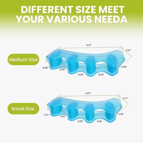 Bukihome Toe Separators, 4 Pair Soft Gel Toe Spacers to Correct Bunions, Toe Stretcher for Therapeutic Relief from Plantar Fasciitis, Claw Toes,Hammer Toes, Foot Pain for Women & Men (Blue+S) in Saudi Arabia
