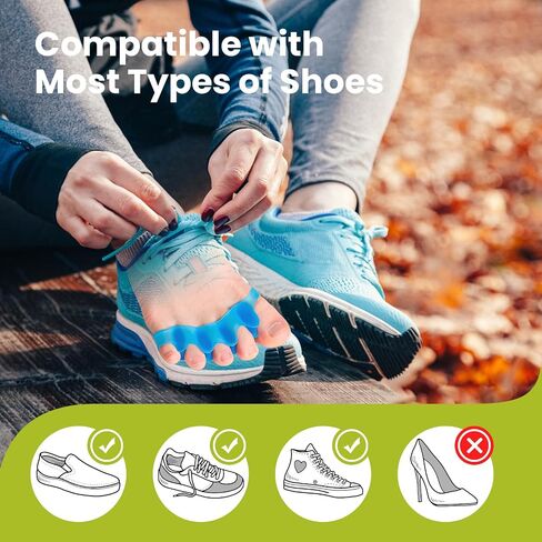Bukihome Toe Separators, 4 Pair Soft Gel Toe Spacers to Correct Bunions, Toe Stretcher for Therapeutic Relief from Plantar Fasciitis, Claw Toes,Hammer Toes, Foot Pain for Women & Men (Blue+S) in Saudi Arabia
