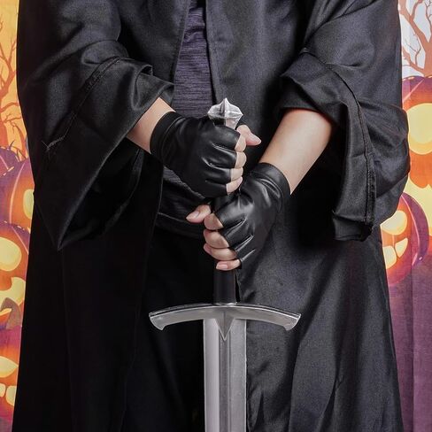 زوجان من القفازات المصنوعة من الجلد الصناعي بدون أصابع، قفازات رياضية خارجية للرجال in Kuwait