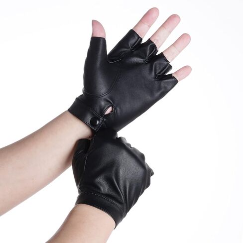 زوجان من القفازات المصنوعة من الجلد الصناعي بدون أصابع، قفازات رياضية خارجية للرجال in Kuwait