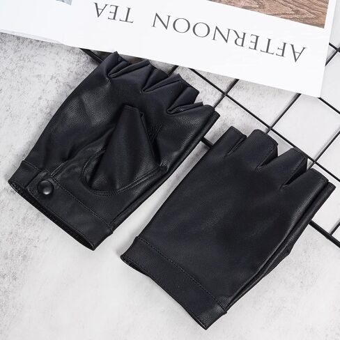 زوجان من القفازات المصنوعة من الجلد الصناعي بدون أصابع، قفازات رياضية خارجية للرجال in Kuwait