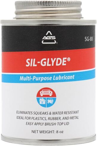 AGS Automotive Solutions SIL-Glyde Brush Top يمكن أن يكون مركب تشحيم متعدد الأغراض مناسب لجميع الأحوال الجوية لجميع الأسطح، علبة تشحيم 118 مل، مادة تشحيم سيليكون، تضمن مقاومة الاحتكاك in Saudi Arabia