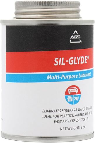 AGS Automotive Solutions SIL-Glyde Brush Top يمكن أن يكون مركب تشحيم متعدد الأغراض مناسب لجميع الأحوال الجوية لجميع الأسطح، علبة تشحيم 118 مل، مادة تشحيم سيليكون، تضمن مقاومة الاحتكاك in Saudi Arabia