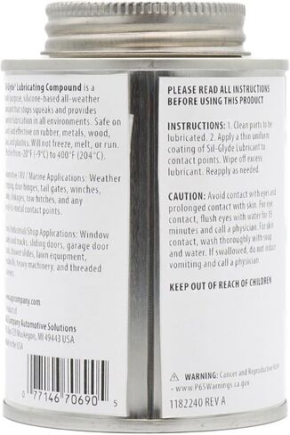 AGS Automotive Solutions SIL-Glyde Brush Top يمكن أن يكون مركب تشحيم متعدد الأغراض مناسب لجميع الأحوال الجوية لجميع الأسطح، علبة تشحيم 118 مل، مادة تشحيم سيليكون، تضمن مقاومة الاحتكاك in Saudi Arabia