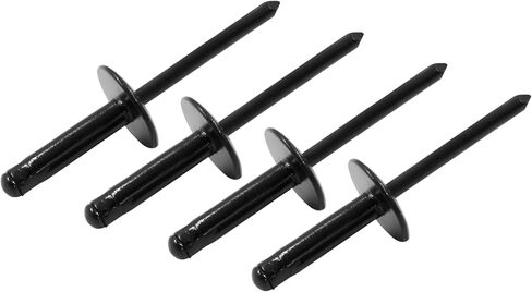 BokWin 100 Pcs Aluminum Rivets 3/16 Inch x 4/5 Inch Pop Rivets Black Large Flange Soild Blind Rivet Tool for Industries Furniture in Saudi Arabia