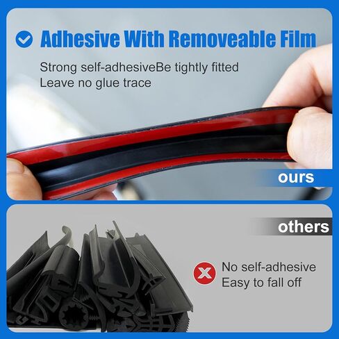 حافة مطاطية ذاتية اللصق، شريط حماية لحافة قناة U للصفائح المعدنية، مناسب 1/16 بوصة (1.6 مم)، مادة EPDM سوداء 5 أقدام (1.5 متر) in Kuwait