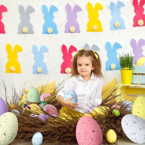 Liliful 16 Pcs 6 Inch Foam Easter Egg Decoration 8 Color Large Decor Easter Eggs Polystyrene Foam Easter Eggs for Crafts Mixed Color Speckled Eggs for Easter Party Kids Home Photo Prop in Saudi Arabia