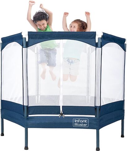 Infant Master Kid Trampoline, Trampoline for Kids，Mini Trampoline, 5ft Recreational Trampolines, Heavy Duty Frame with High Elasticity, Triple Zipper Design, Jump for Fun Indoor & Outdoor in Kuwait