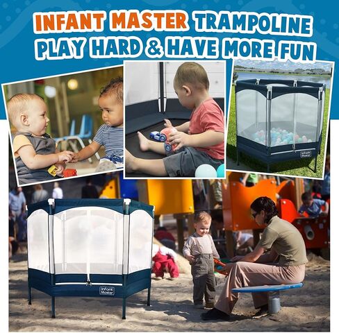 Infant Master Kid Trampoline, Trampoline for Kids，Mini Trampoline, 5ft Recreational Trampolines, Heavy Duty Frame with High Elasticity, Triple Zipper Design, Jump for Fun Indoor & Outdoor in Kuwait