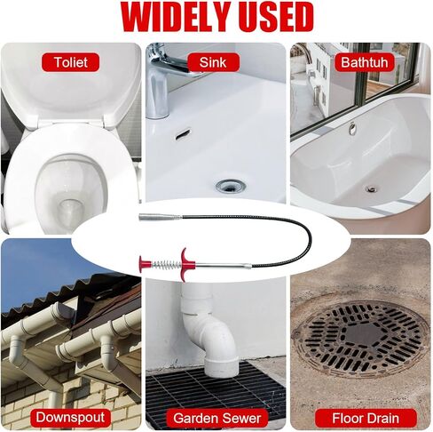 أداة إزالة انسداد تصريف شعر الأفعى - أداة وصول مرنة لمخالب الإمساك مع 4 مخالب لالتقاط القمامة، وأحواض المنزل والمطبخ، والمصارف، والمراحيض (34 بوصة) in Kuwait