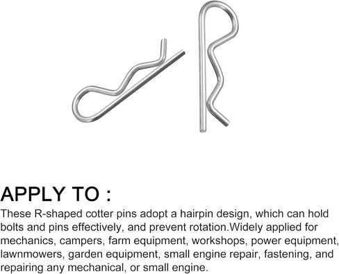 METALLIXITY Cotter Pins (2mm x 40mm) 20Pcs, Carbon Steel R Shaped Spring Clip Pins for Hitch Pin Lock Systems, Silver Tone in Saudi Arabia